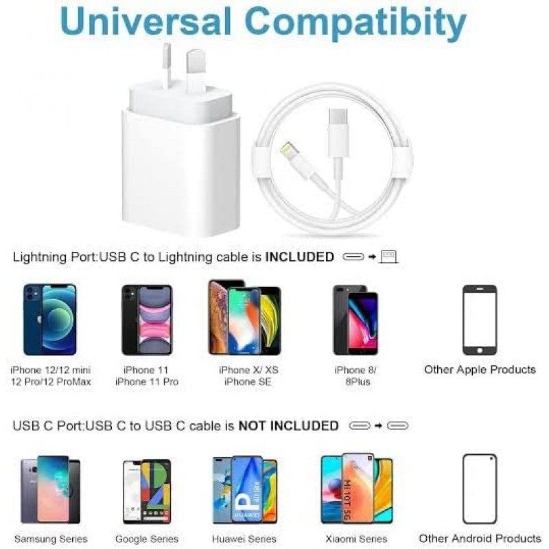 Pbuddy IPhone 12 13 14 Charger【MFi Certified} 20W PD USB C Wall Charger With 3FT 3A Super Fast Charging Cable For IPhone 13/14 Pro Max/12/12 Mini/Pro Max/11 Pro Max/Xs Max/XR/X, IPad