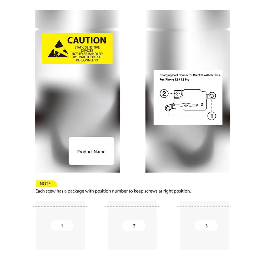 Charging Port Connector Bracket with Screws for iPhone 12 / 12 Pro