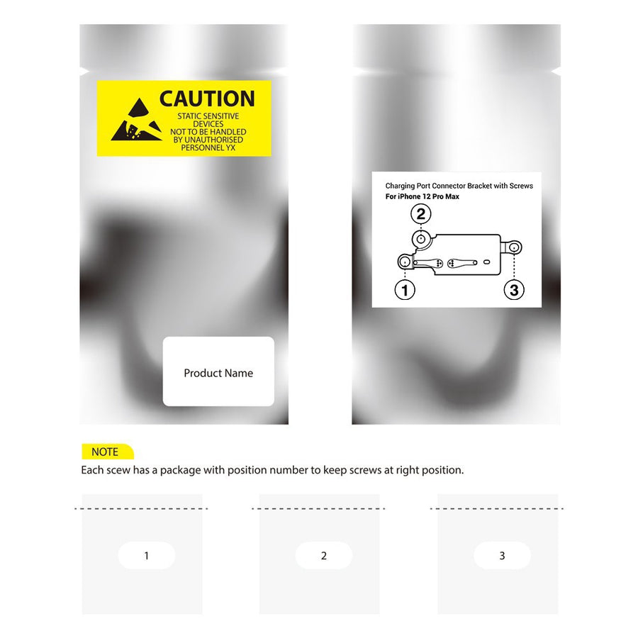 Charging Port Connector Bracket with Screws for iPhone 12 Pro Max