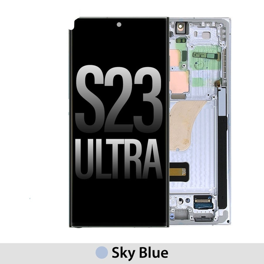 Yellow-Samsung Galaxy S23 Ultra 5G S918B OLED Screen Replacement-Sky Blue