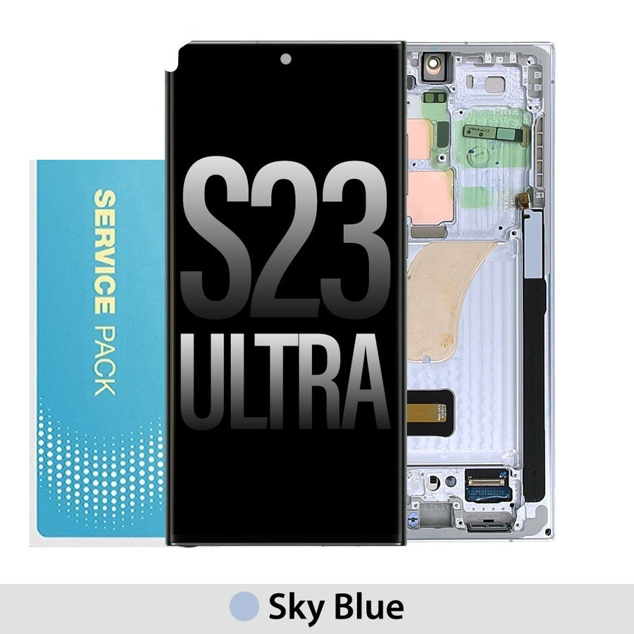 Samsung Galaxy S23 Ultra 5G S918B OLED Screen Replacement Digitizer GH82-30465G (Gold)-Sky Blue