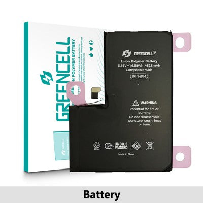 Greencell iPhone 14 Pro Max Replacement Battery with Adhesive Strips 4323mAh