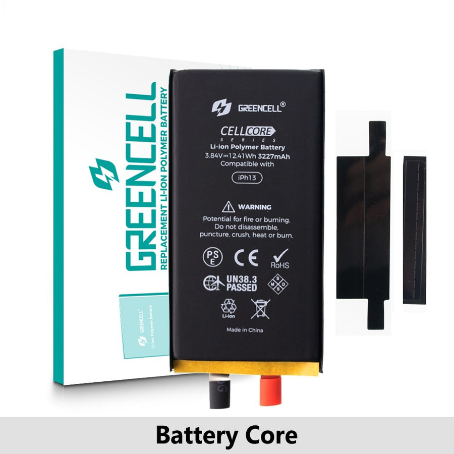 Greencell (High Capacity 3500mAh) iPhone 13 Replacement Battery Core with Adhesive Strips (Original Chip Best Quality In The Market)