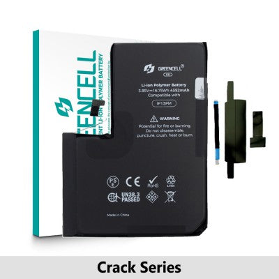 Greencell Crack Series- iPhone 13 Pro Max CRACK Battery with Adhesive Strips 4352mAh (No Need Soldering & No Need Tag-on)