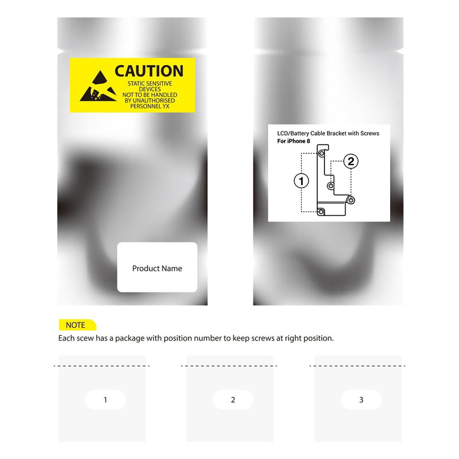 LCD / Battery Cable Bracket with Screws for iPhone 8