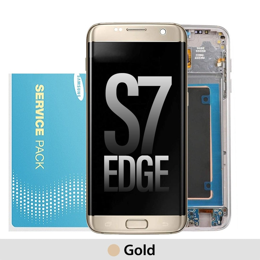 Samsung Galaxy S7 Edge G935F OLED Screen Replacement Digitizer GH97-18533C (Gold)-Gold