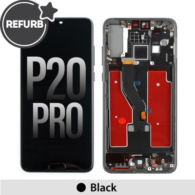 REFURB LCD Screen Digitizer Replacement with Frame for Huawei P20 Pro-Black