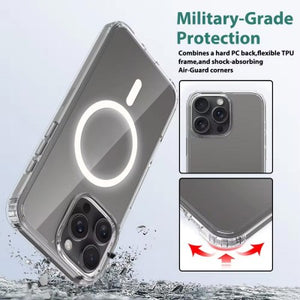 High Quality Acrylic + TPU Hybrid Transparent Magsafe Case for iPhone 16 Pro Max