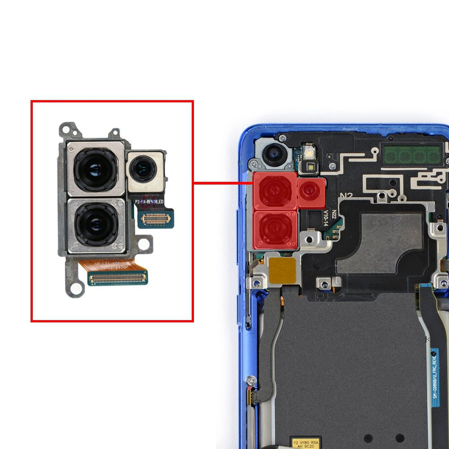 64MP+12MP Rear Camera for Samsung Galaxy S20 Plus G985F / G986B GH96-13051A (Gold)