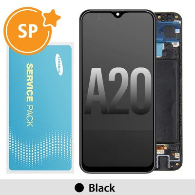 Tecguru-Samsung Galaxy A20 A205F OLED Screen Replacement Digitizer GH82-19571A (Service Pack)-Black