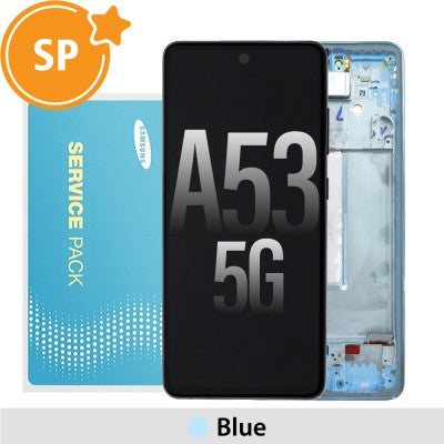 Tecguru-Samsung Galaxy A53 5G A536B OLED Screen Replacement Digitizer GH82-28024C/28025C (Service Pack)-Blue