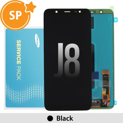 Tecguru-Samsung Galaxy J8 J810F Screen Replacement GH97-22145A (Service Pack)-Black