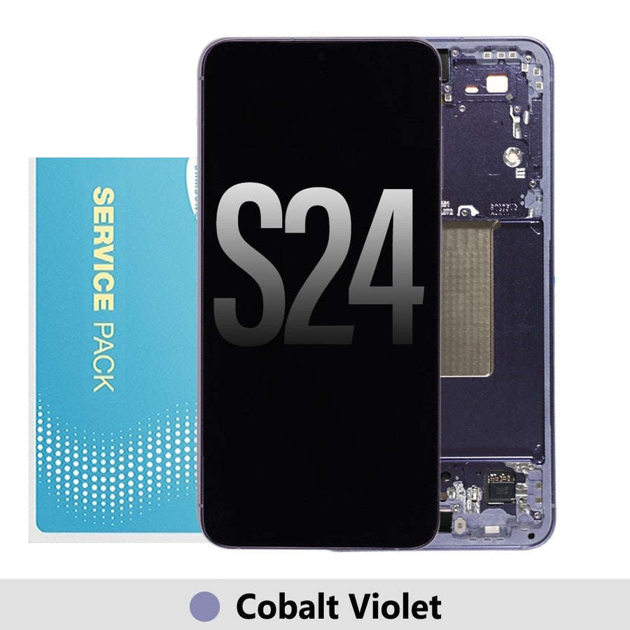 Samsung Galaxy S24 S921B OLED Screen Replacement Digitizer with Frame GH82-33287G (Service Pack)-Cobalt Violet