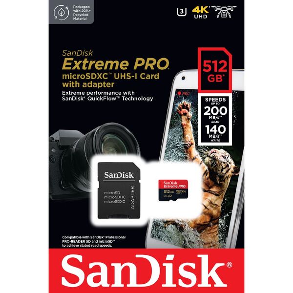 SanDisk 512GB Extreme Pro microSDXC Memory Card