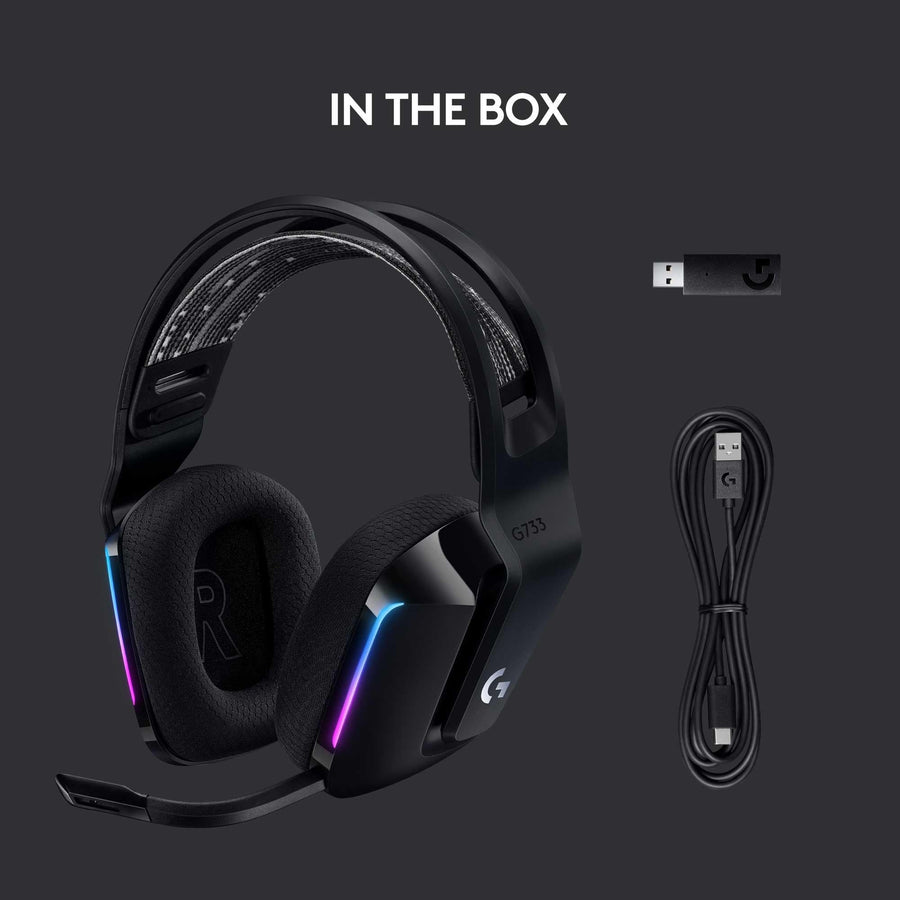 Logitech G733 Lightspeed Wireless RGB Gaming Headset (Black)