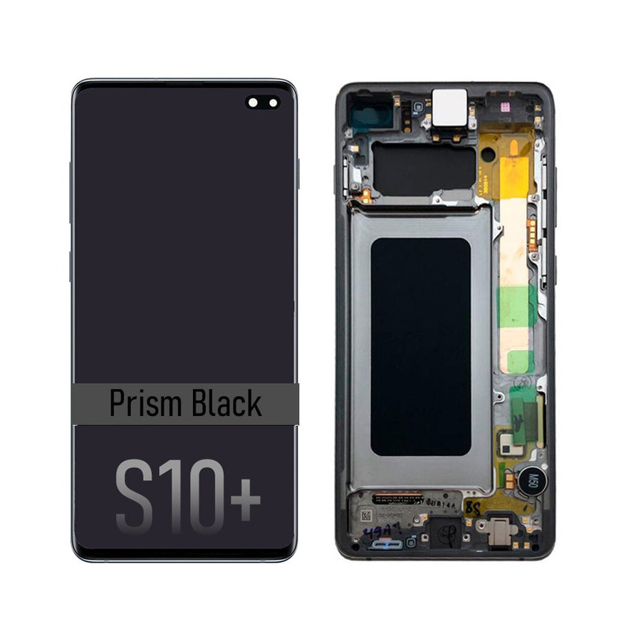 Samsung Galaxy S10 Plus G975F OLED Screen Replacement Digitizer GH82-18849A/18834A/18857A (Gold )-Prism Black