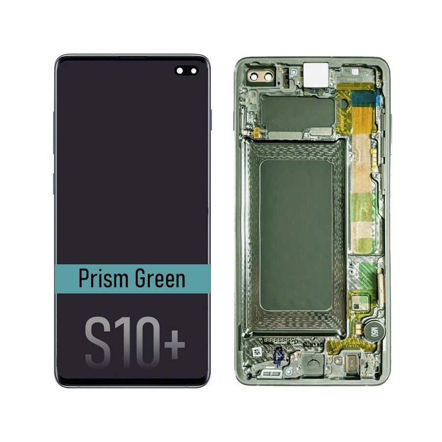 Samsung Galaxy S10 Plus G975F OLED Screen Replacement Digitizer GH82-018849E/18834E/18857E (Gold)-Prism Green