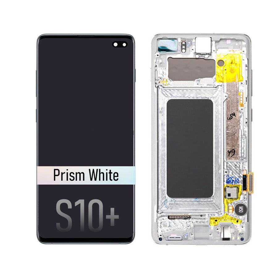 Samsung Galaxy S10 Plus G975F OLED Screen Replacement Digitizer GH82-18849B/18834B (Gold)-Prism White