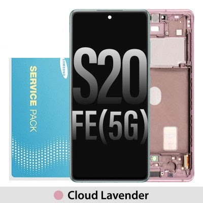 Samsung Galaxy S20 FE G780 / G781 OLED Screen Replacement Digitizer GH82-24220C/GH82-24214C/GH82-24219C/GH82-31328C (Gold)-Cloud Lavender