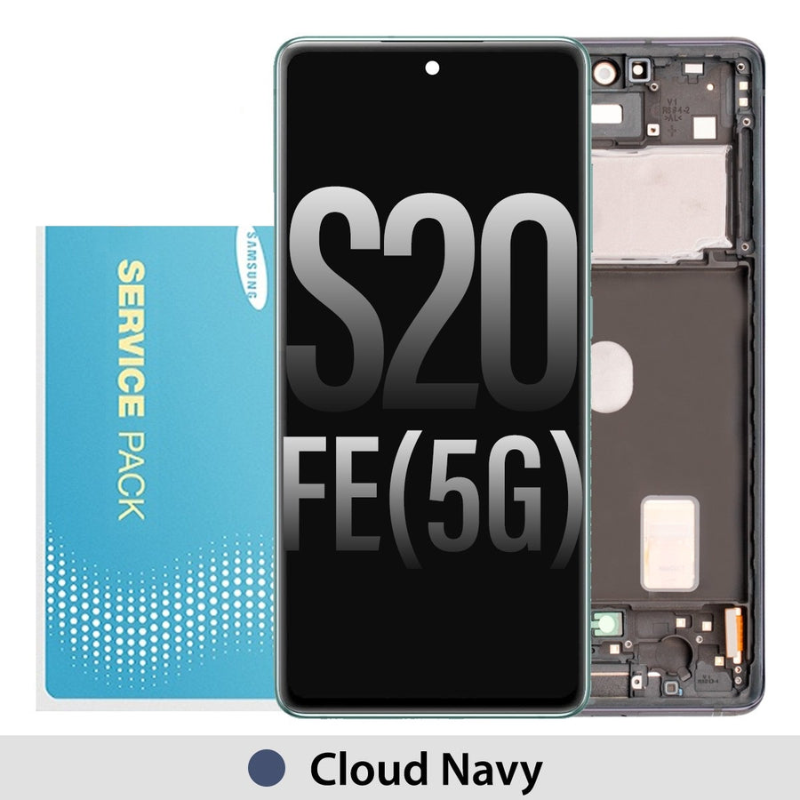 Samsung Galaxy S20 FE G780 / G781 OLED Screen Replacement Digitizer GH82-24220A/GH82-24214A/GH82-24219A/GH82-31328A (Gold)-Cloud Navy