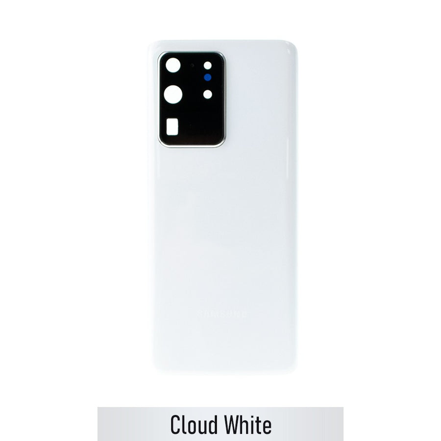 Red Rear Cover Glass For Samsung Galaxy S20 Ultra G988-Cloud White