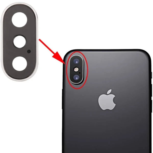 Rear Camera Lens with Bezel for iPhone X-Silver