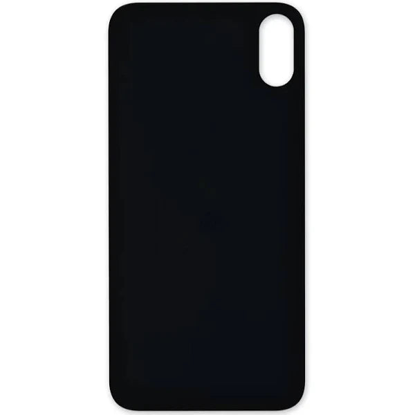Rear Glass Replacement with Bigger Size Camera Hole Carving for iPhone X (NO LOGO)-Black