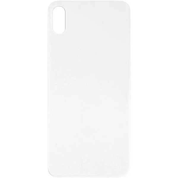Rear Glass Replacement with Bigger Size Camera Hole Carving for iPhone X (NO LOGO)-White