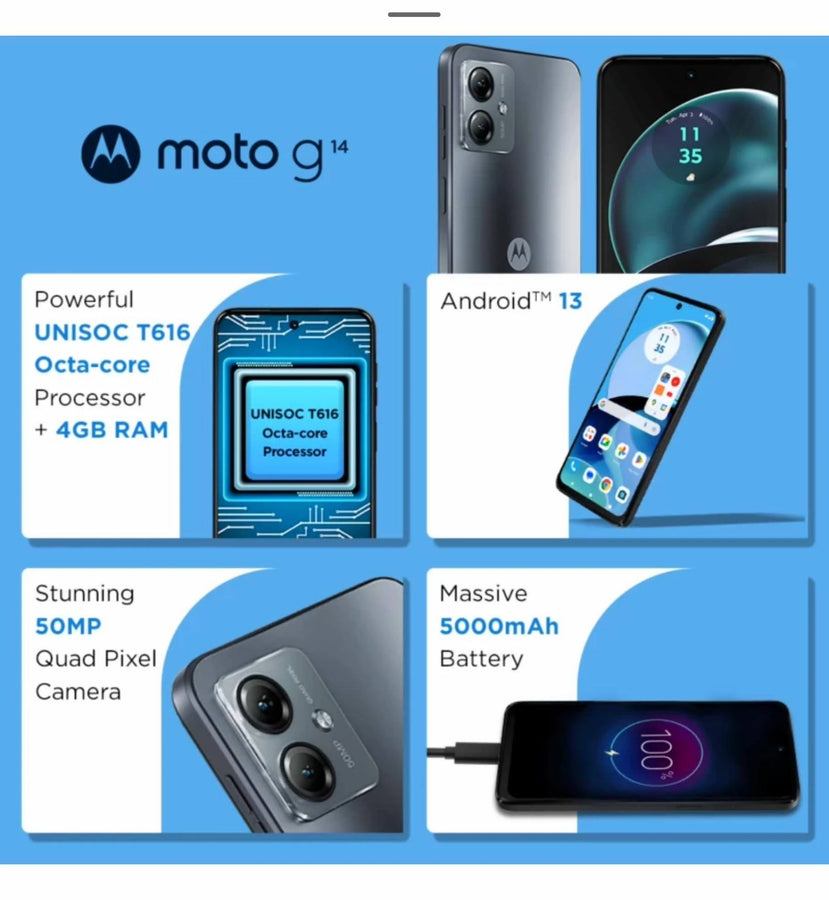 Motorola G14 4GB + 128GB Brand New