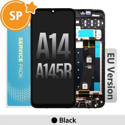 Tecguru-Samsung Galaxy A14 4G A145R LCD Screen Replacement Digitizer GH81-23540A / 23541A (Service Pack)-Black (EU Version)