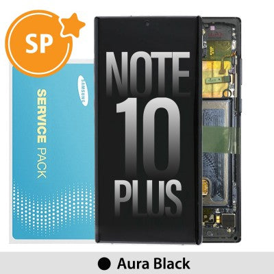 Samsung Galaxy Note 10 Plus N975F / 5G N976B OLED Screen Replacement Digitizer GH82-20900A/20838A (Service Pack)-Aura Black special edition,the only difference is the button is red,Pls change button by using old screen