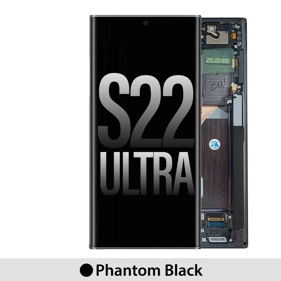 Yellow-Samsung Galaxy S22 Ultra 5G S908B OLED Screen Replacement-Phantom Black