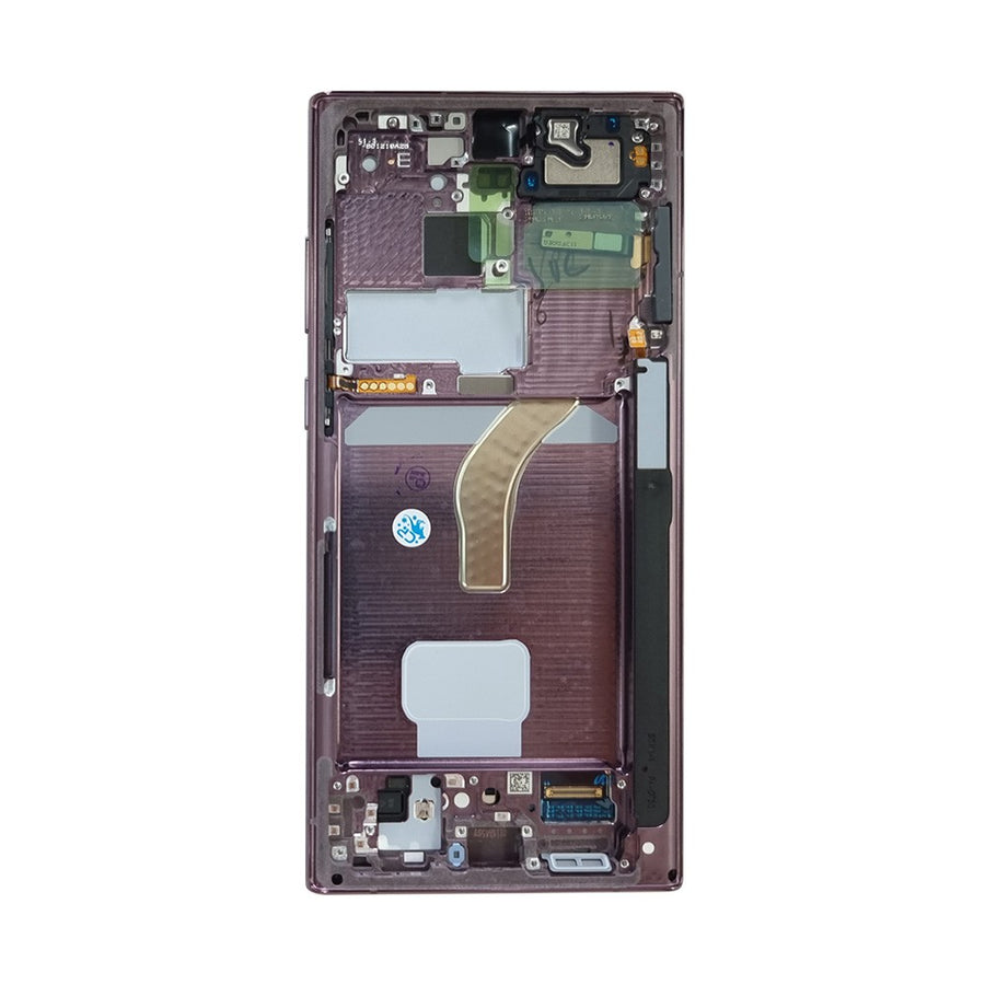 Samsung Galaxy S22 Ultra 5G S908B OLED Screen Replacement Digitizer GH82-27488B/27489B (Gold)-Burgundy