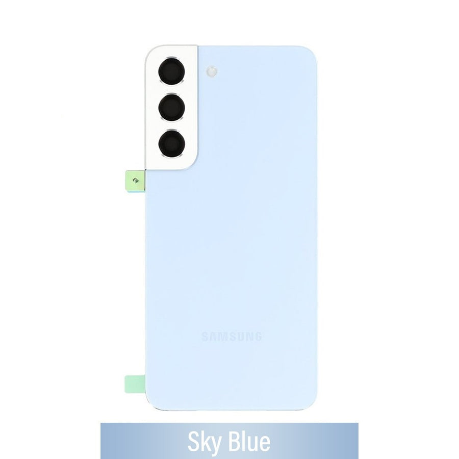 Rear Cover Glass For Samsung Galaxy S22 S901B GH82-27434H (Gold)-Sky Blue