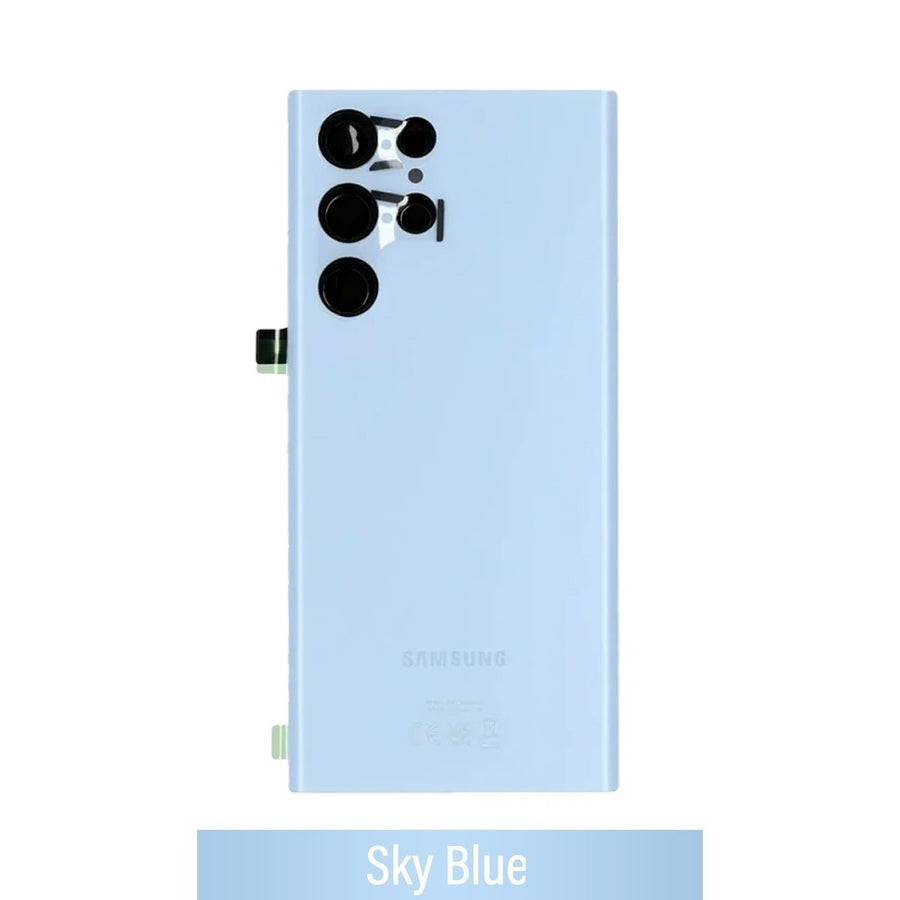 Rear Cover Glass For Samsung Galaxy S22 Ultra S908B GH82-27457G (Gold)-Sky Blue