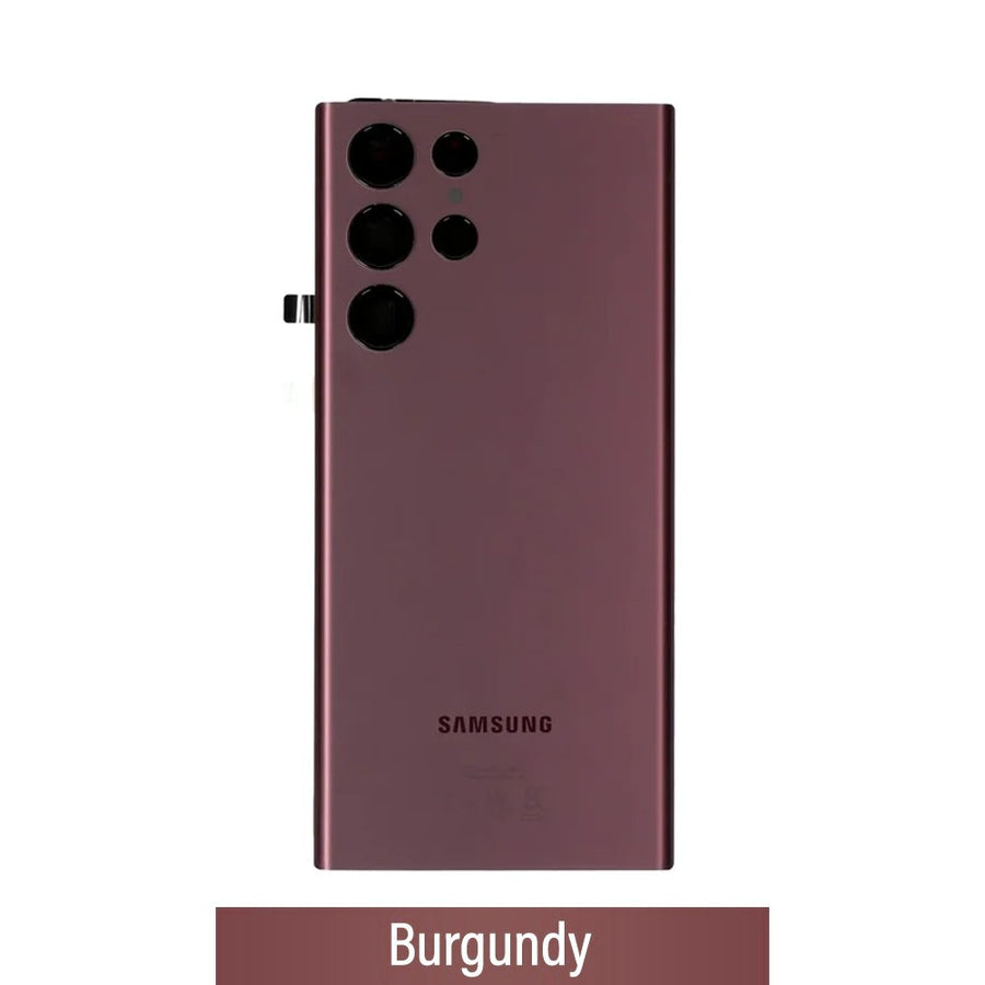 Rear Cover Glass For Samsung Galaxy S22 Ultra S908B GH82-27457B (Gold)-Burgundy