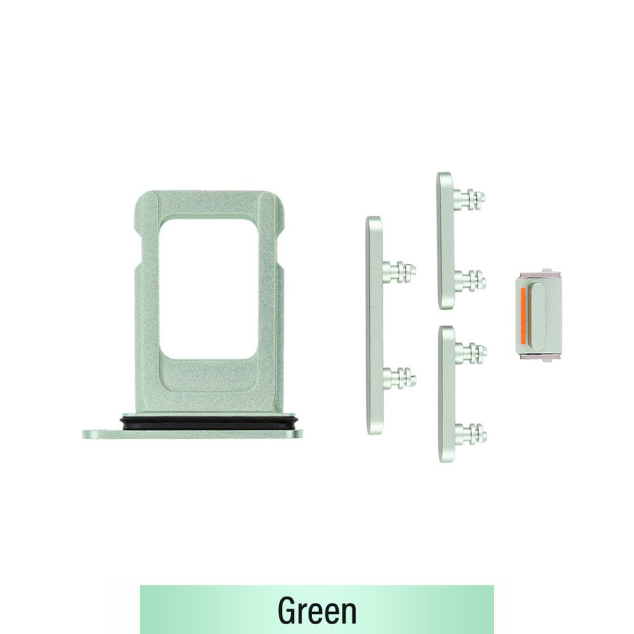 Single SIM Card Tray and Side Button for iPhone 12-Green