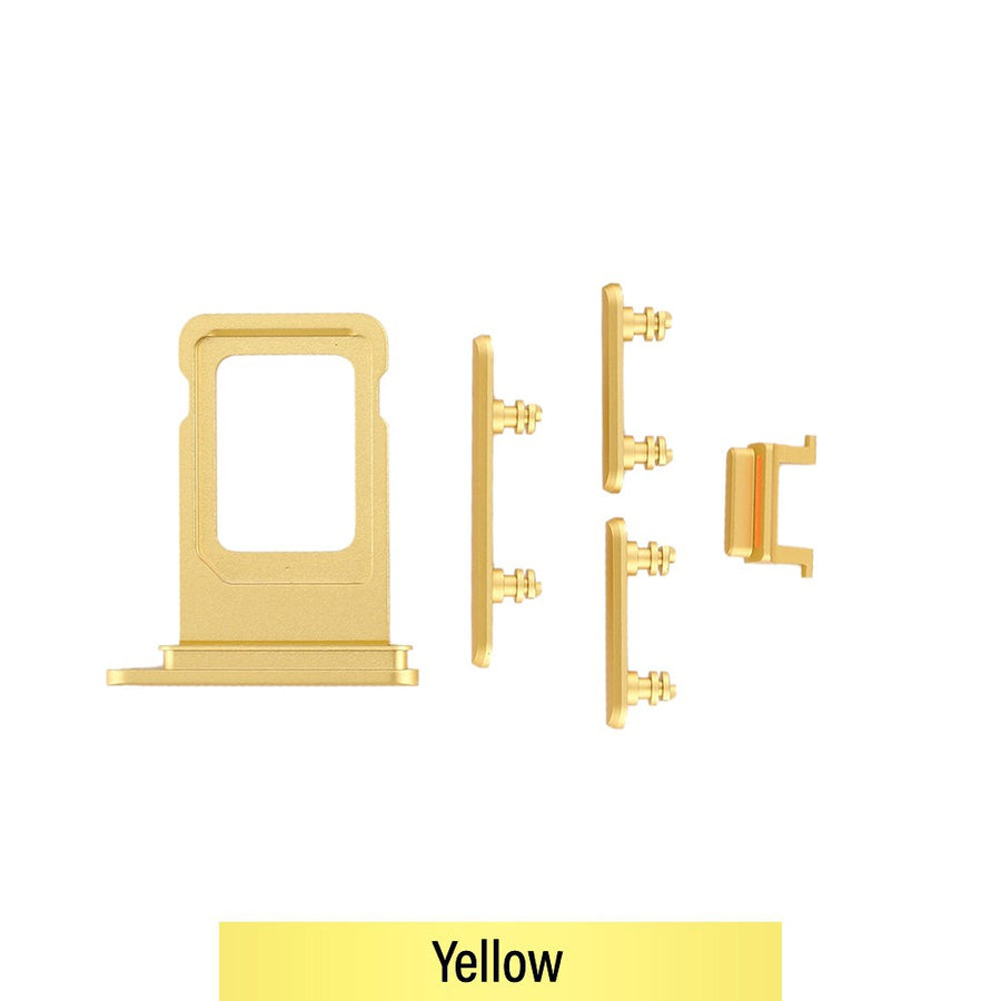 SIM Card Tray and Side Button for iPhone 11-Yellow