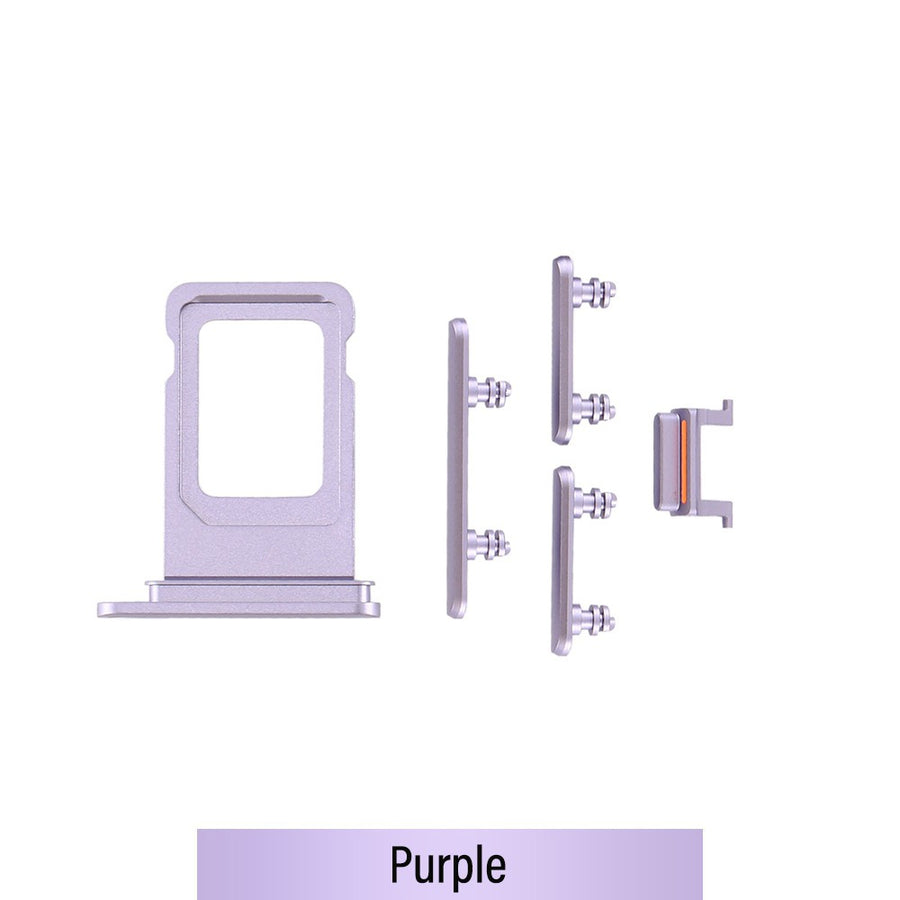 SIM Card Tray and Side Button for iPhone 11-Purple