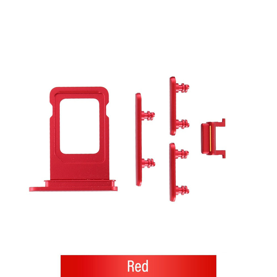SIM Card Tray and Side Button for iPhone 11-Red