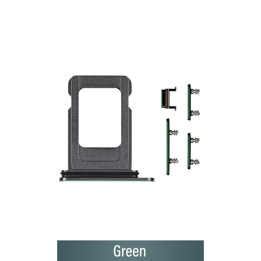 Single SIM Card Tray and Side Button for iPhone 11 Pro / 11 Pro Max-Green (Not for AU)