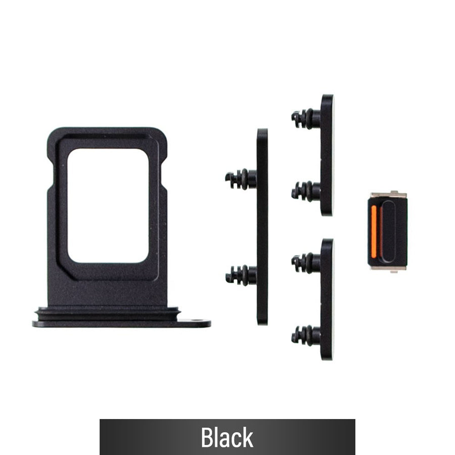 SIM Card Tray and Side Button for iPhone 13-Black