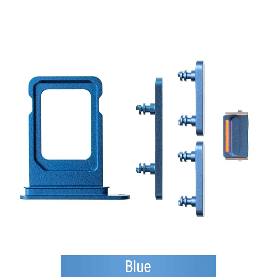 SIM Card Tray and Side Button for iPhone 13-Blue