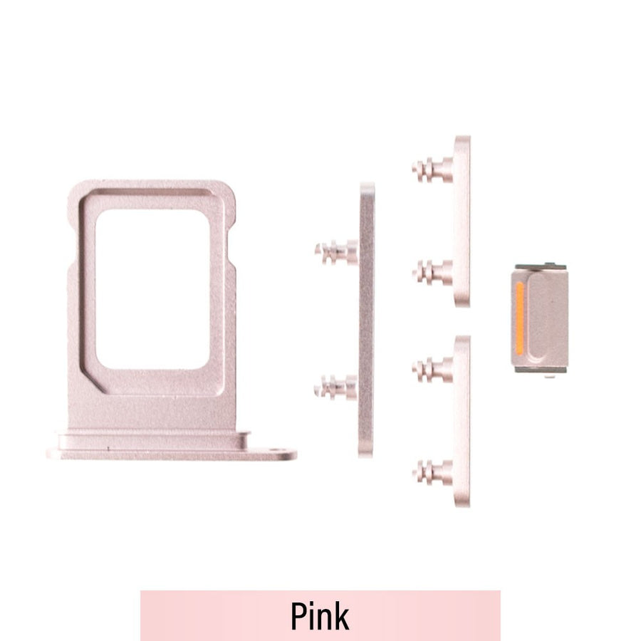 SIM Card Tray and Side Button for iPhone 13-Pink