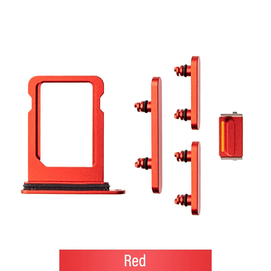 SIM Card Tray and Side Button for iPhone 13 mini-Red