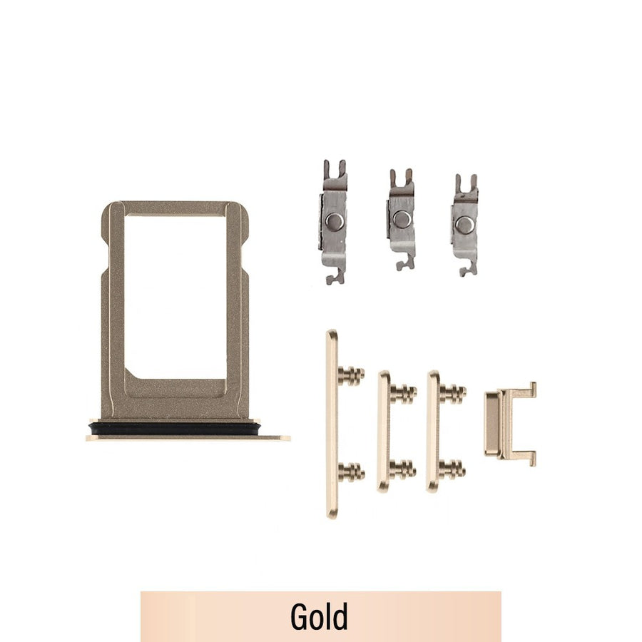 SIM Card Tray and Side Button for iPhone XS-Gold