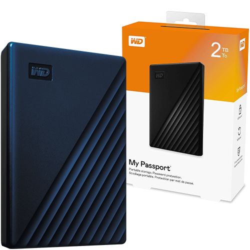 WD My Passport for Mac 2TB USB 3.2 Portable Hard Drive - Deep Blue