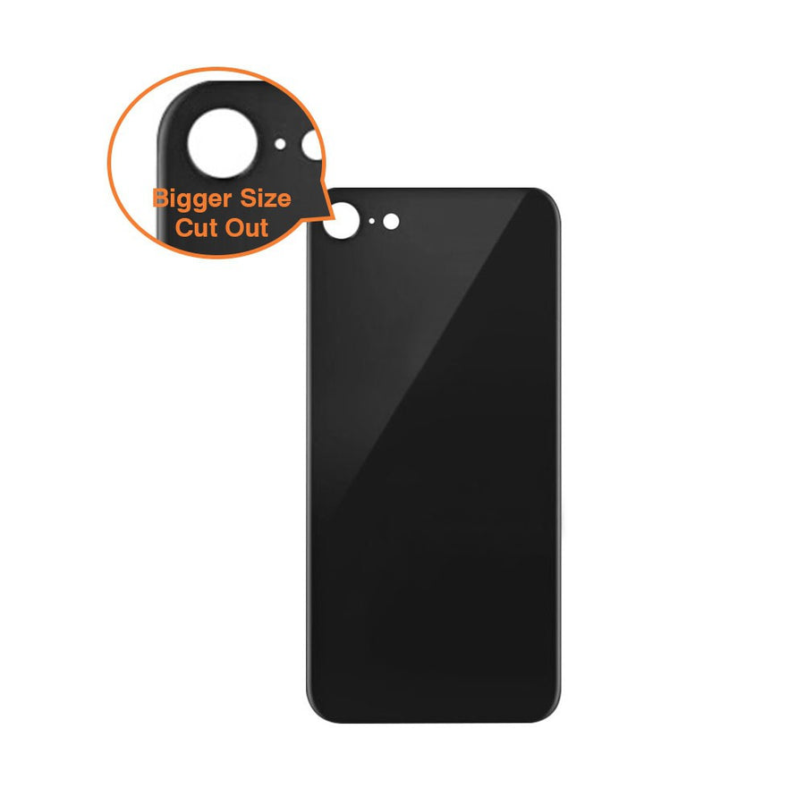 Rear Glass Replacement with Bigger Size Camera Cut-out for iPhone 8 (NO LOGO)-Black