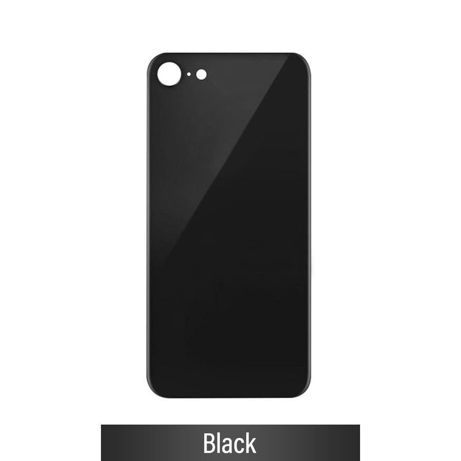 Rear Glass Replacement with Bigger Size Camera Cut-out for iPhone 8 (NO LOGO)-Black