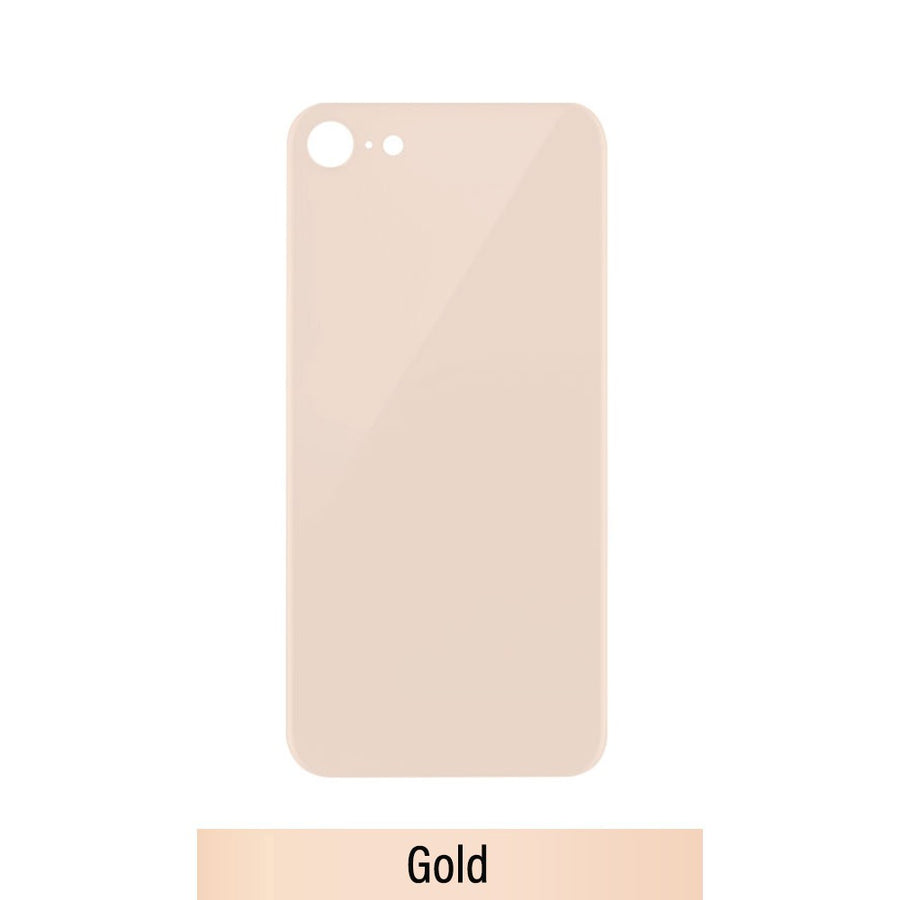 Rear Glass Replacement with Bigger Size Camera Cut-out for iPhone 8 (NO LOGO)-Gold